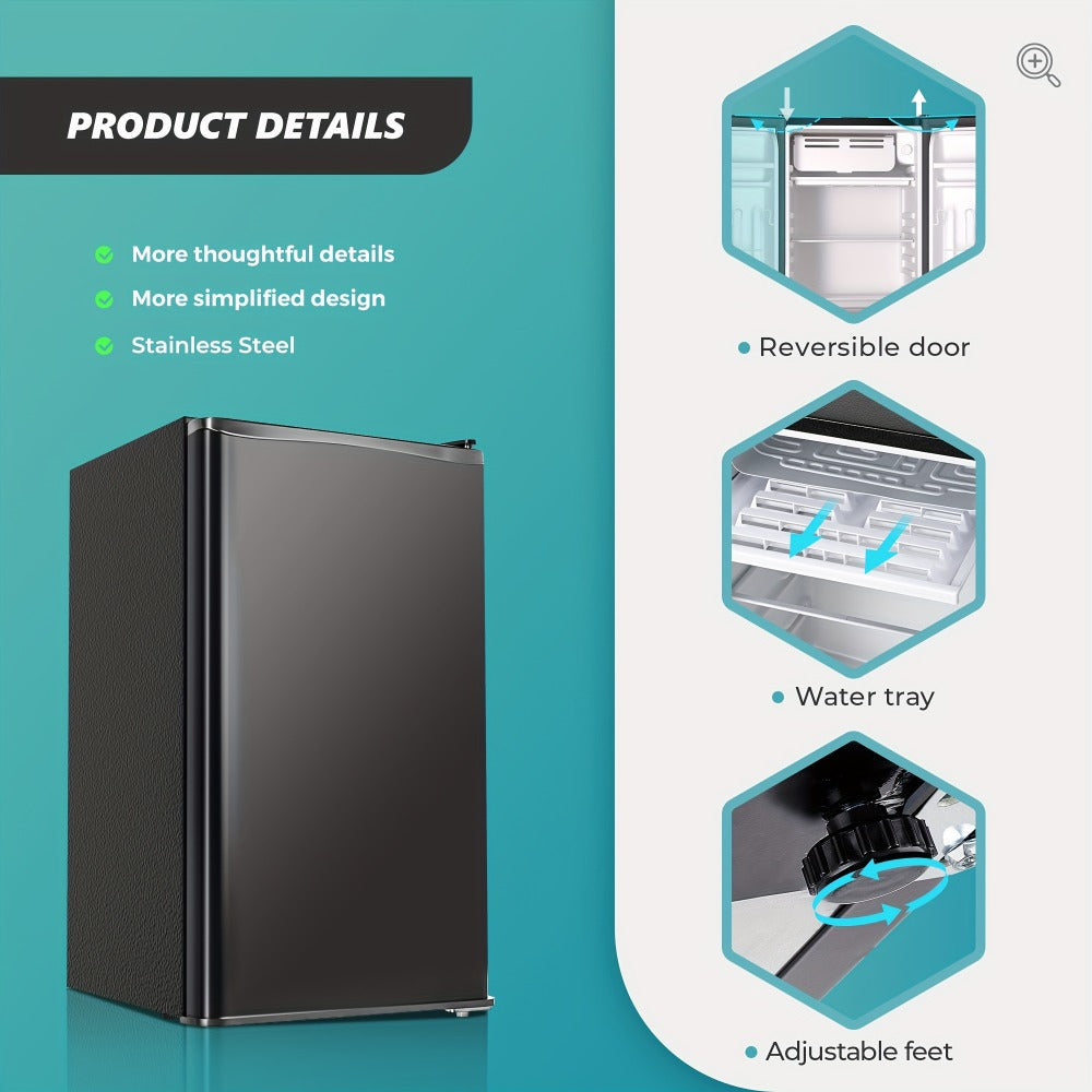 Mini Fridge with Freezer 1.7/3.5 Cu.Ft - Compact Refrigerator with Adjustable Thermostat, Energy Saving, Quiet 38dB, Perfect for Dorm, Bedroom, Apartment, Office & Home Use