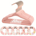Baby Hangers Pink Velvet Non-Slip Nursery Closet Kids Clothes Hangers with Size Dividers for Infant Toddler Girls Boys 50/30pcs