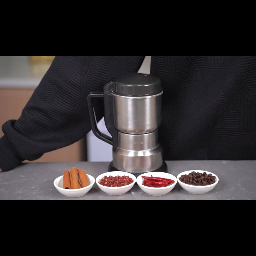 Coffee Bean Grinder 300W 8-Blade Stainless Steel 400g 14oz Large Capacity Up to 36 Cups 10-Second Fast Grinding Spice Grain Nut Dry Food Processor One-Touch Button