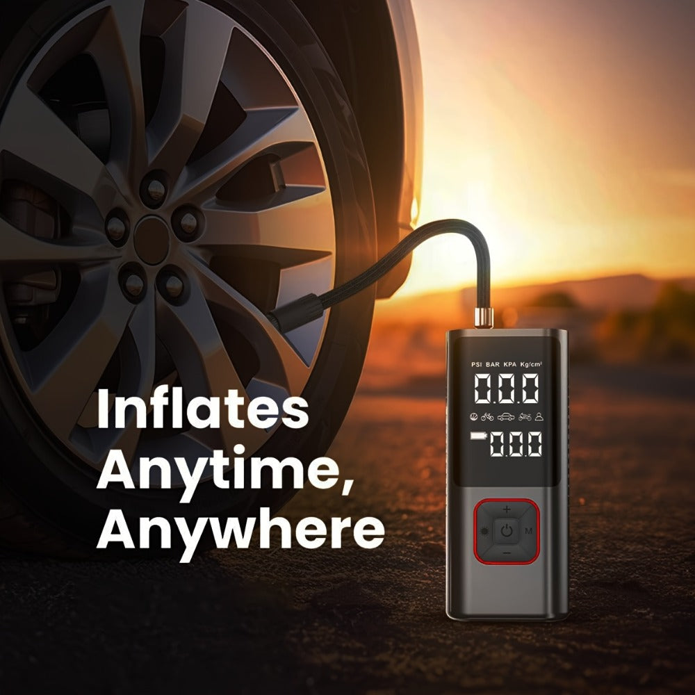 Portable Tire Inflator Air Compressor - 160 PSI 20000mAh Cordless Tire Pump 4X Faster with LED Light for Car, Bicycle, Motorcycle & Ball