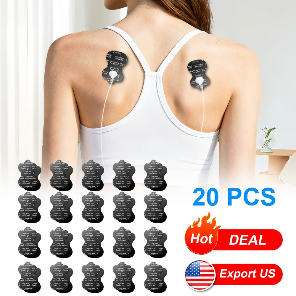 TENS EMS Electrode Pads 35mm Snap Reusable Replacement Pads Highly Conductive Latex Free Non-Irritating Gel for TENS EMS Muscle Stimulator Units 10 20 40 80 Pcs Options
