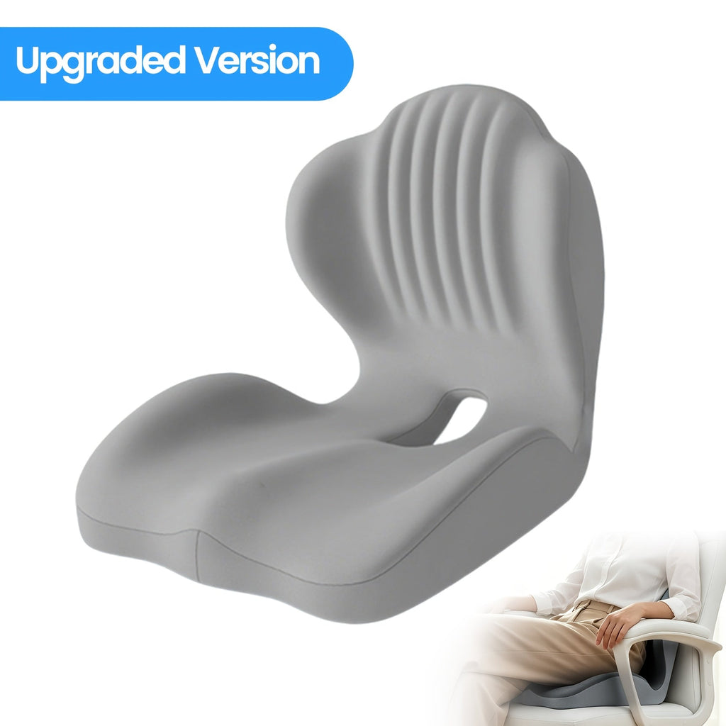 Memory Foam Seat Cushion Ergonomic with Back Support & Breathable Hollow Design ¨C Comfortable Chair Pad for Office, Car Seat & Long Sitting, Unisex Gift