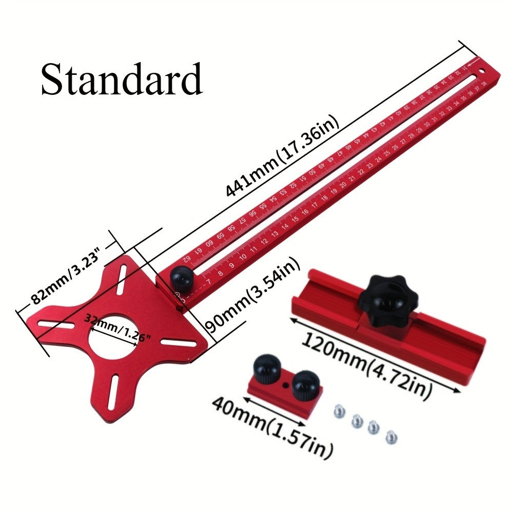Router Circle Cutting Jig 3-in-1 Woodworking Milling Fixture Precision Circular Cut Guide with Adjustable Groove Bracket for Accurate Dimensional Wood Cutting DIY Carpentry Projects