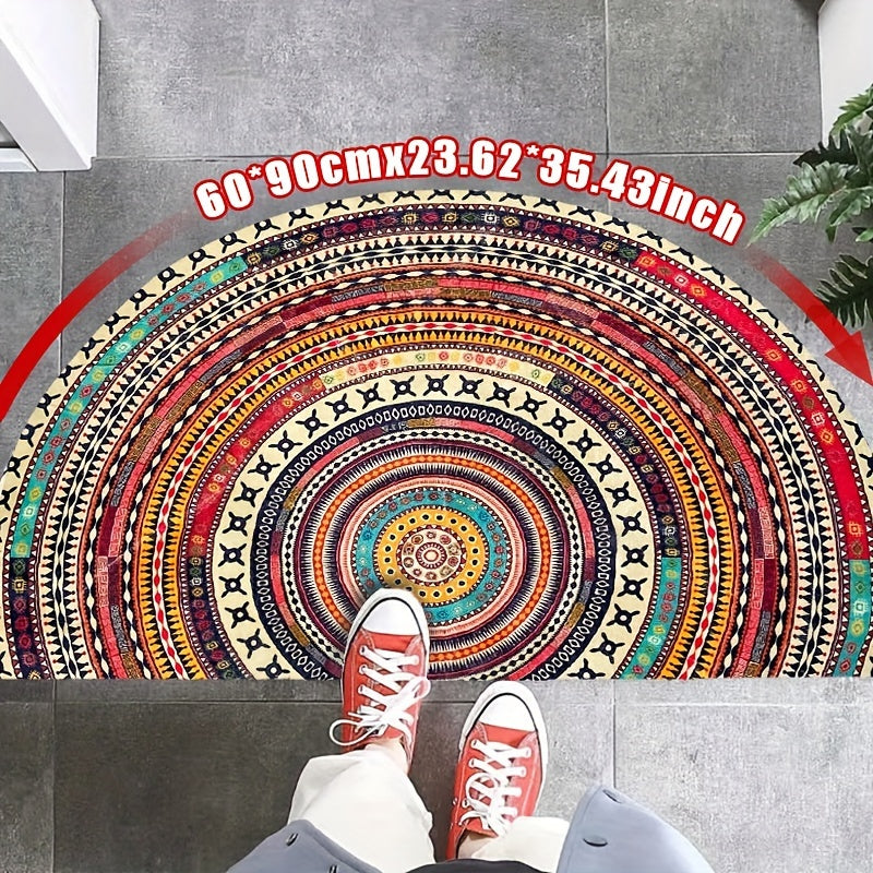Outdoor Door Mat Heavy Duty Non-Slip Welcome Mat for Front Door Entrance Patio Porch, Durable Low-Profile Rug, Multiple Colors & Sizes, Light Blue Brown Dark Blue Gray Rainbow