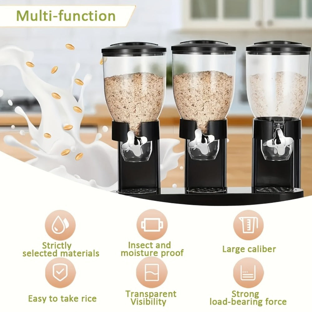 Dry Food Dispenser & Candy Organizer with Spoon Bowl Lid ¨C Countertop Snack Container for Pantry Kitchen 17.5 Oz