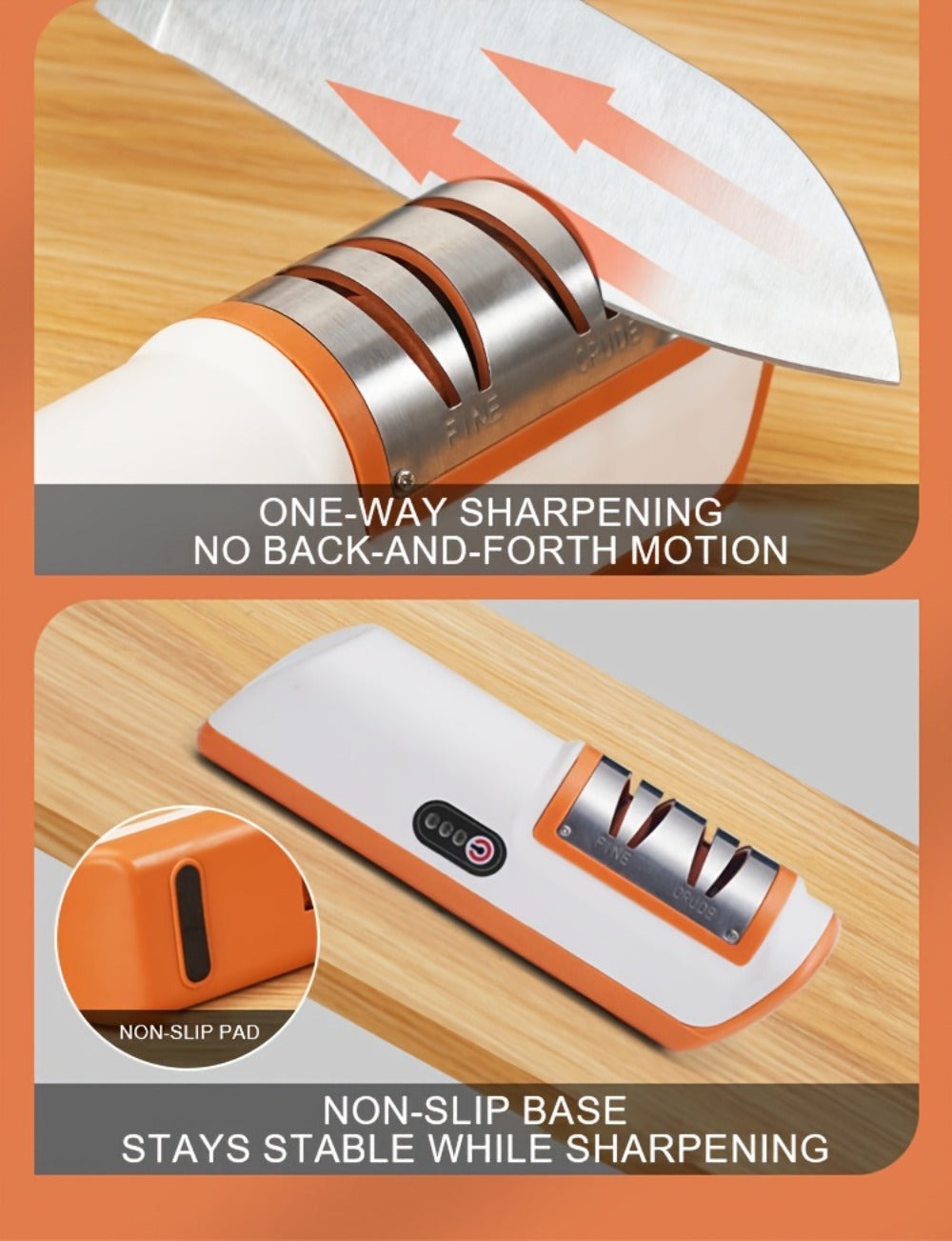 Electric Knife Sharpener 2-Stage ¨C Automatic Professional Kitchen Knife Sharpener with Built-In Guides & Sanding Wheel for All Knives, Santoku, Fillet, Chef & Hunting Blades