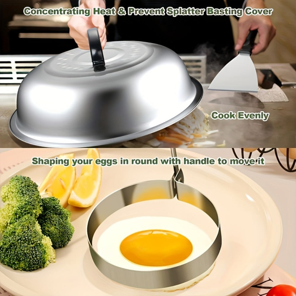 BBQ Grill Tool Set 8/17pcs ¨C Teppanyaki Meat Press & Barbecue Accessories for Outdoor Camping, Kitchen & Parties