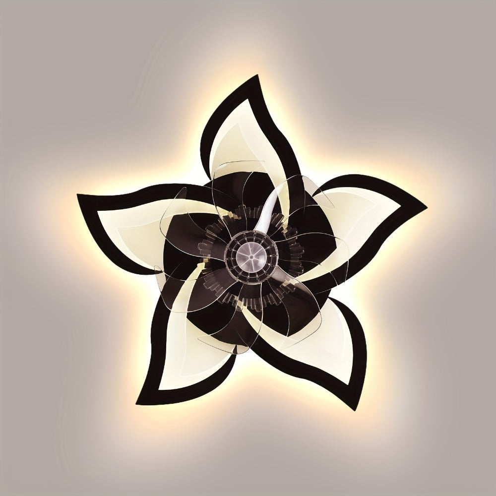 Ceiling Fan with Light 27 Inch Flush Mount - Low Profile 6-Speed 3-Color Dimmable LED, Remote & App Control, Modern Ceiling Fan for Bedroom, Living Room, Room Decor, Black or White