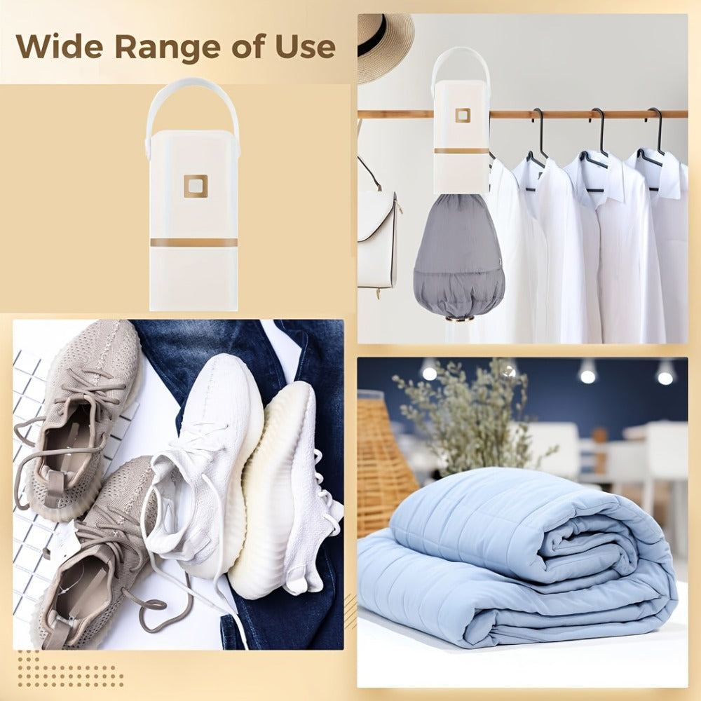 Portable Mini Dryer with Timer Function Compact Travel Clothes Dryer with Drying Bag for Delicates Underwear Small Clothing Items Apartments Dorms RVs Quick Easy Use