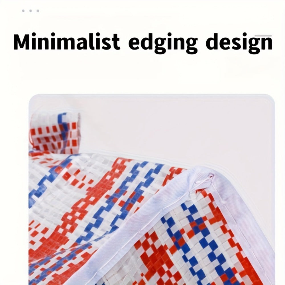 Large Moving Storage Bags 3 Pack Heavy Duty Reusable Zipper Organizer Bags for Clothes Bedding Blankets, High Capacity Checkered Fabric Bags for Home Moving Closet Organization Holiday Decor Storage