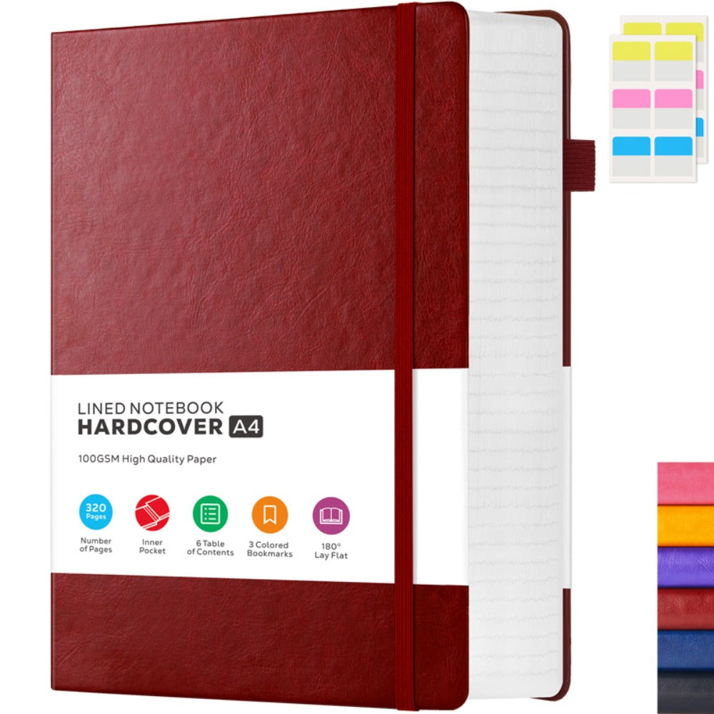 A4 Hardcover Lined Journal Notebook 320 Pages, Faux Leather College Ruled Notebook with 100GSM Thick Pages, 8.5x11 Large Writing Journal for Women Business School