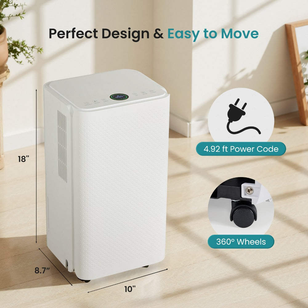 Dehumidifier for Basement 50 Pint 5500 Sq Ft with Drain Hose, Portable Home Dehumidifier for Large Room Bedroom Bathroom, 3 Modes Auto Shut-Off Quiet Fan Washable Filter Humidity Control