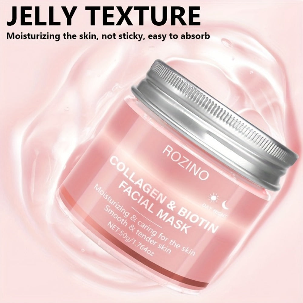 Biotin Collagen Face Mask 50g, Hydrating Anti-Aging Skin Firming Mask, Day & Night Brightening Treatment, Smooths Wrinkles & Plumps Skin for Youthful Radiant Complexion ¨C Ideal Skincare Gift for Women