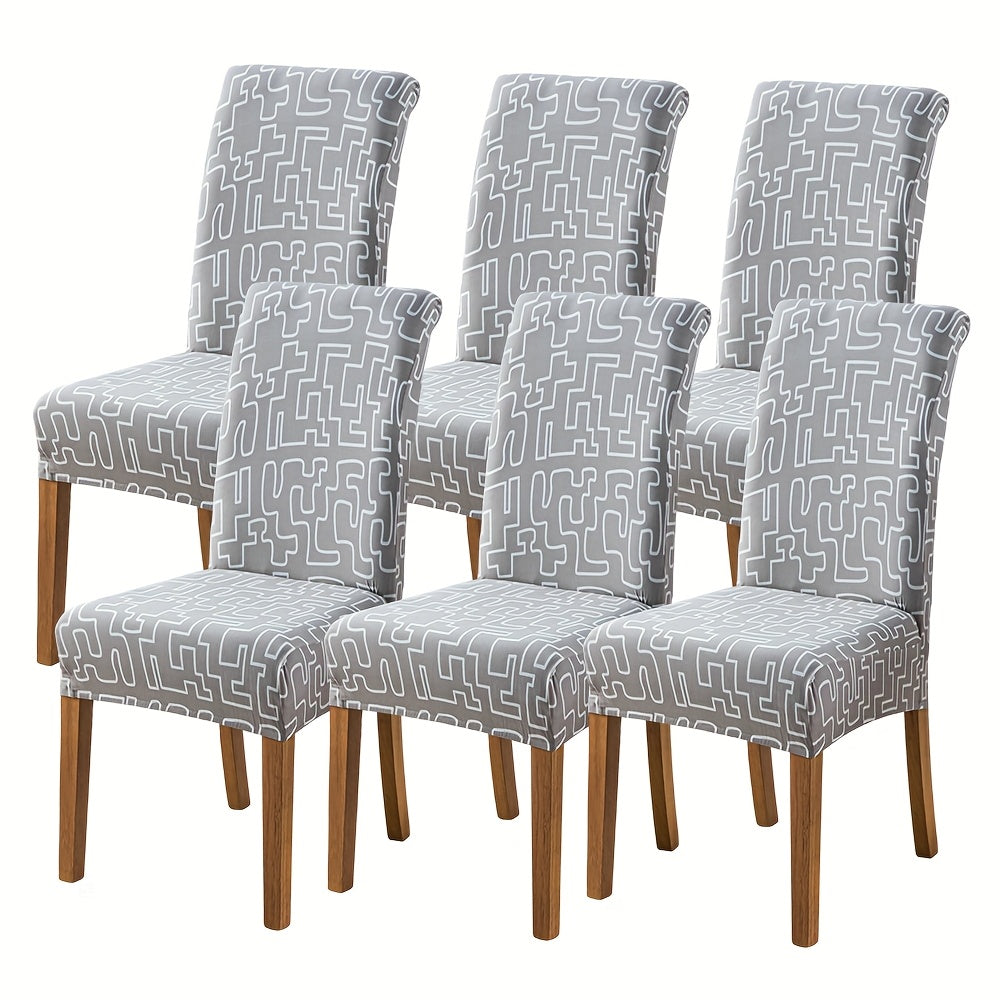 Dining Chair Covers Slipcovers Set of 4 or 6 - Spandex Stretch Milk Velvet Removable Washable Parsons Chair Protector | Anti-Slip Elastic Band | Multiple Prints | Kitchen Dining Room Hotel Ceremony