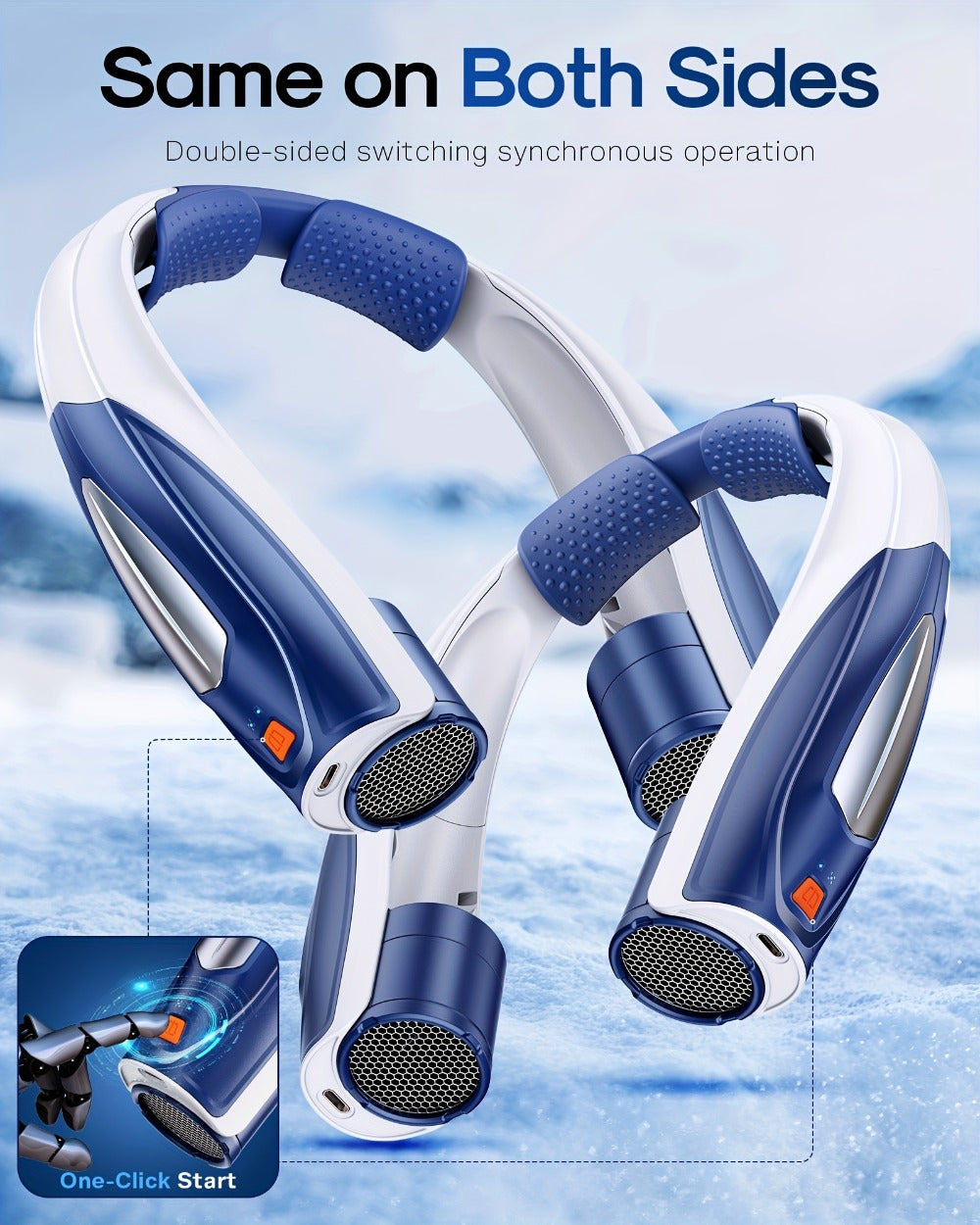 Neck Fan Wearable Bladeless Neckband Fan 3000mAh Dual Battery 6 to 20 Hours Battery Life Dual Wind Speeds Super Quiet Brushless Motor USB Charging Soft Silicone Strap for Work Travel Sports Outdoor
