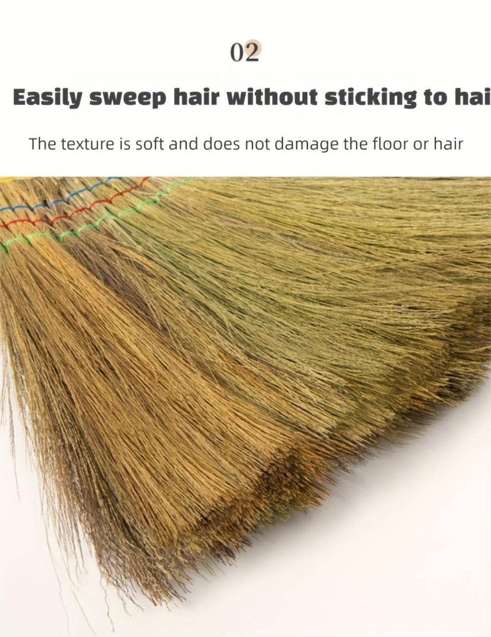 Natural Miscanthus Broom Handmade Thai Style Extra Long Heavy Duty Home Cleaning Broom Asian Grass Soft Bristle Cultural Decor