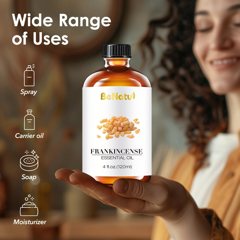 Essential Oil for Diffuser & Humidifier ¨C Frankincense, Argan & Jojoba Oil, Long-Lasting Woody Warm Resin Aroma for Home, Hotel & Room Decor, Candle Making & Aromatherapy, 4.06oz Natural Formula