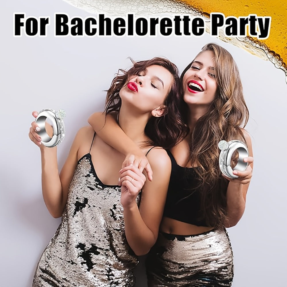 Bracelet Flask for Women, 3.5oz Stainless Steel Bangle Hidden Flask with Rhinestone Lid ¡ª Wearable Portable Liquor Flask for Parties, Concerts & Festivals | Purple, Gold, Silver