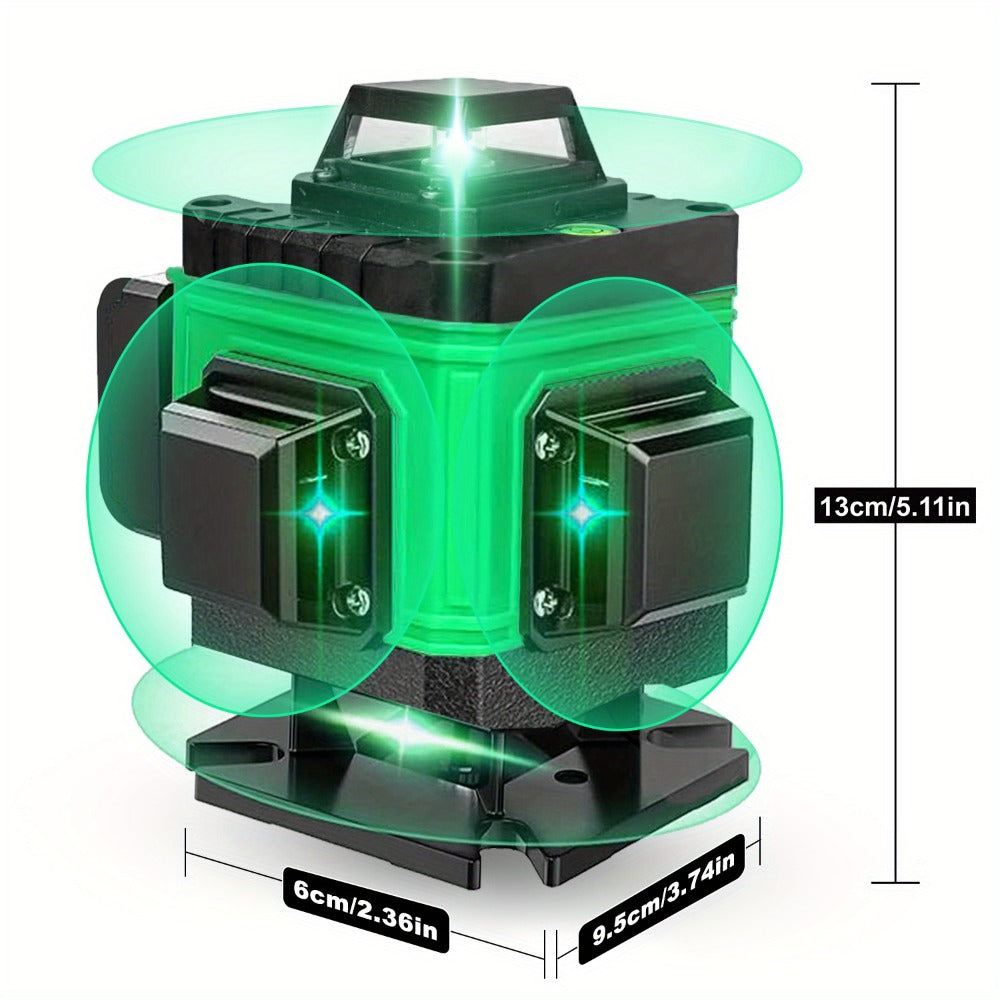 16-Line 4D Laser Level 360¡ã Self-Leveling Cross Line Laser with Rechargeable Battery ¨C Professional Rotary Laser for Construction, Tiling, Framing & Interior Alignment