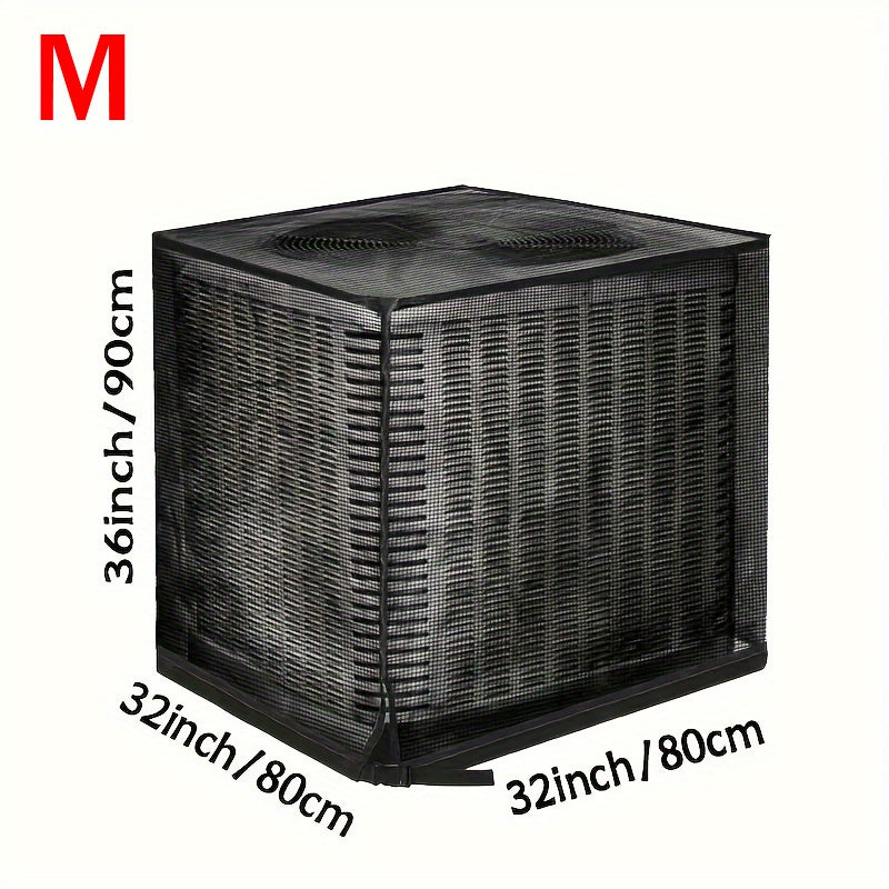 Outdoor AC Unit Cover Heavy Duty Waterproof Central Air Conditioner Cover with Mesh Vent Adjustable Straps UV Rain Snow Debris Bug Leaf Protection XS M L