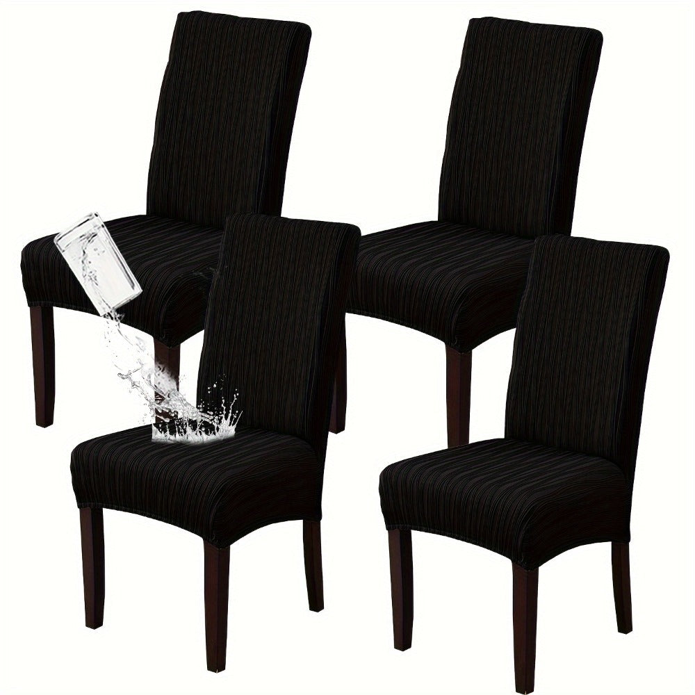 Dining Chair Covers Stretch Slipcovers Set of 4 or 6, Stain Resistant Removable Washable Chair Protector for Home Kitchen Restaurant Wedding, Spandex Jacquard Fabric, 7 Colors Available