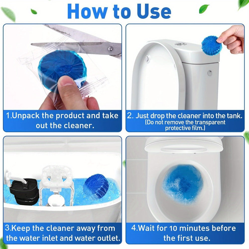 Toilet Bowl Cleaner Tablets Automatic Long-Lasting Deodorizing for Tough Stains Low Odor Safe for Plastic Surfaces Keeps Toilet Fresh Hygienic Blue Pink Multi-Color 20 Pack or 40 Pack