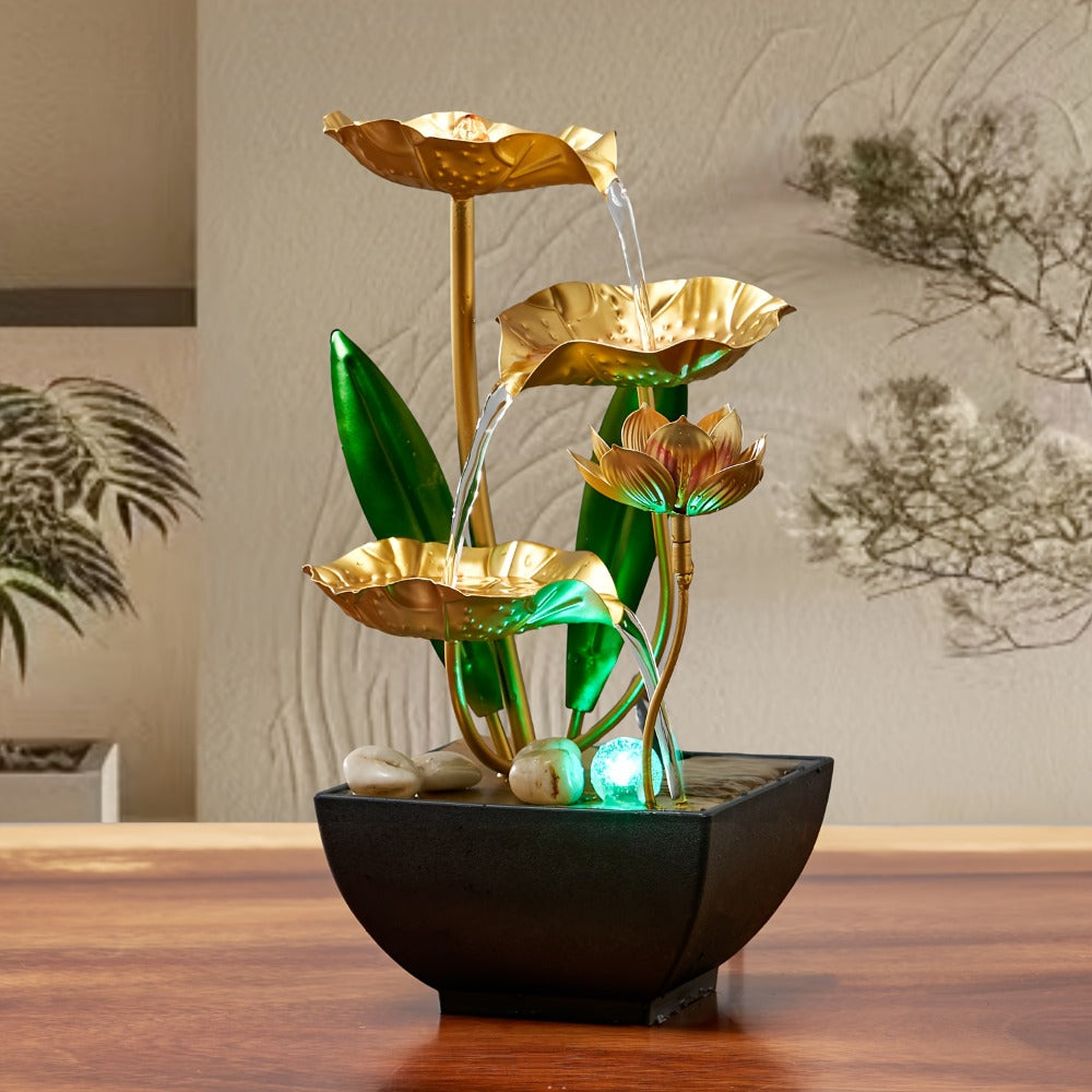 Indoor Tabletop Fountain Desktop Water Feature, Small Relaxing Flowing Water Fountain for Living Room, Bedroom, Office & Spa, Calming Zen Decor & Unique Housewarming Gift