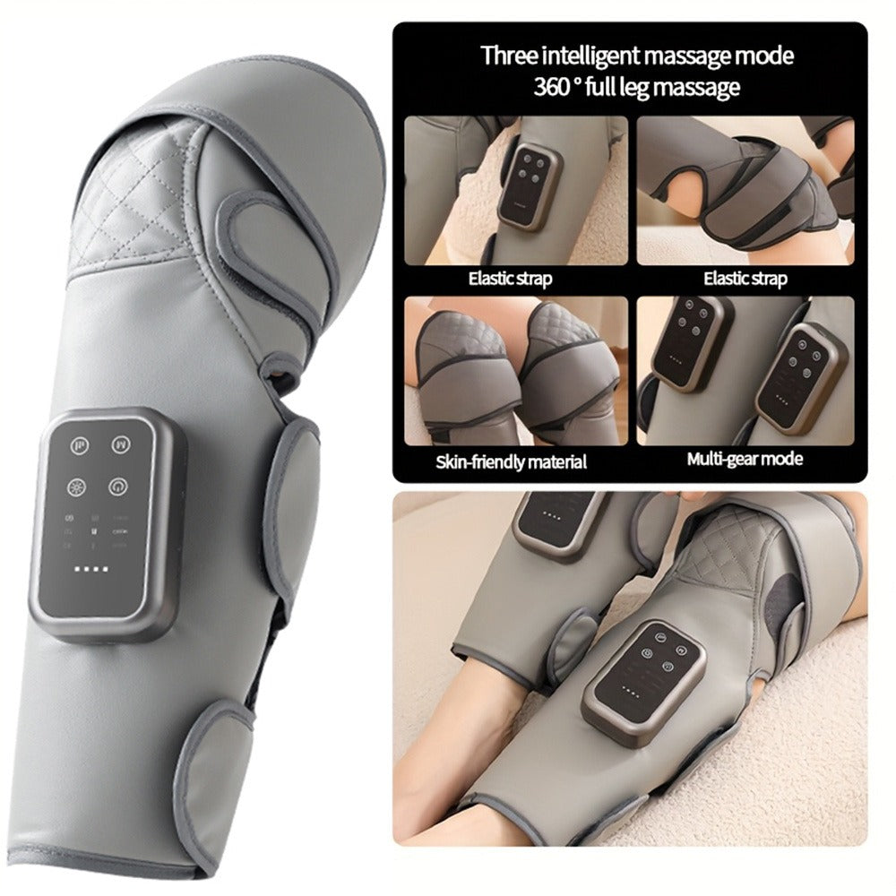 Knee Massager with Heat ¨C Electric Air Compression Knee Wrap, 3 Heating Levels & 3 Massage Modes, USB Rechargeable Cordless Knee Brace Massager for Arthritis, Joint Pain Relief & Muscle Recovery