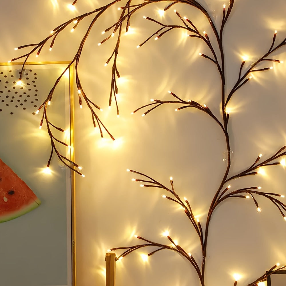 96 LED Fairy Lights USB Powered - 6ft Bendable Willow Branch String Lights with 8 Modes & Remote Control for Indoor Home Decor, Wedding, Christmas, Holiday Party