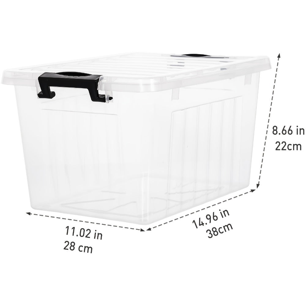 Clear Plastic Storage Bins with Lids 6 Pack Stackable Storage Containers with Snap-Tight Locks for Home, Office, Garage & Basement ¨C 17QT or 21QT, BPA-Free