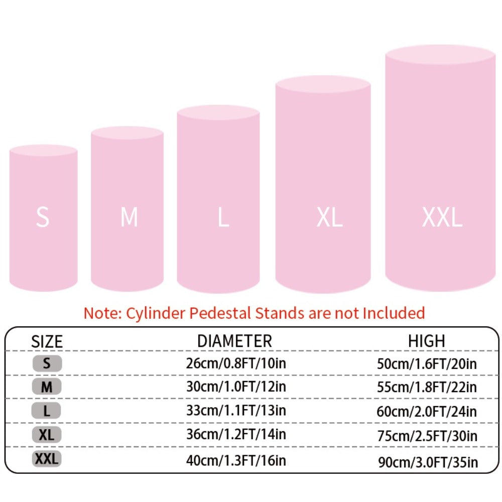 Cylinder Pedestal Stand Covers 5pcs ¨C Stretch Fabric Pillar Covers for Wedding Party Birthday Baby Shower Dessert Table Backdrop Decor White Pink