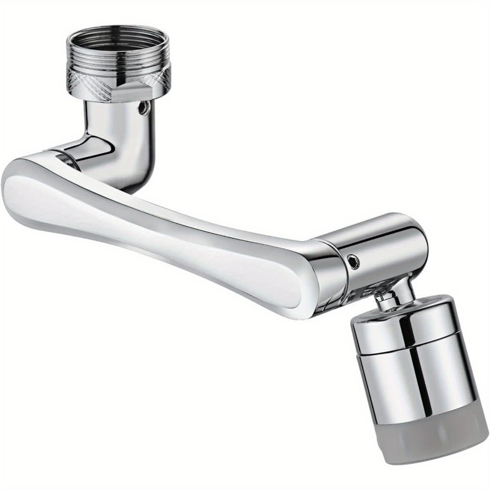 1440¡ã Rotating Faucet Extender Brass Multifunctional 1080¡ã 360¡ã Swivel Robotic Arm Sink Aerator 2 Water Outlet Modes for Kitchen Bathroom Silver