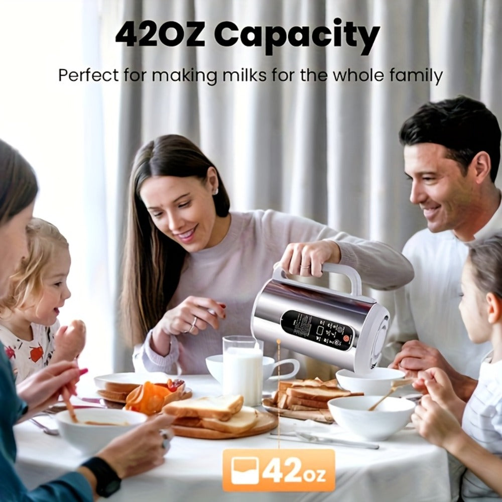 Soy Milk Maker Machine 40oz ¨C 800W Stainless Steel Nut Milk, Soup & Juice Blender with 24-Hour Timer, Auto-Clean & Touch Control