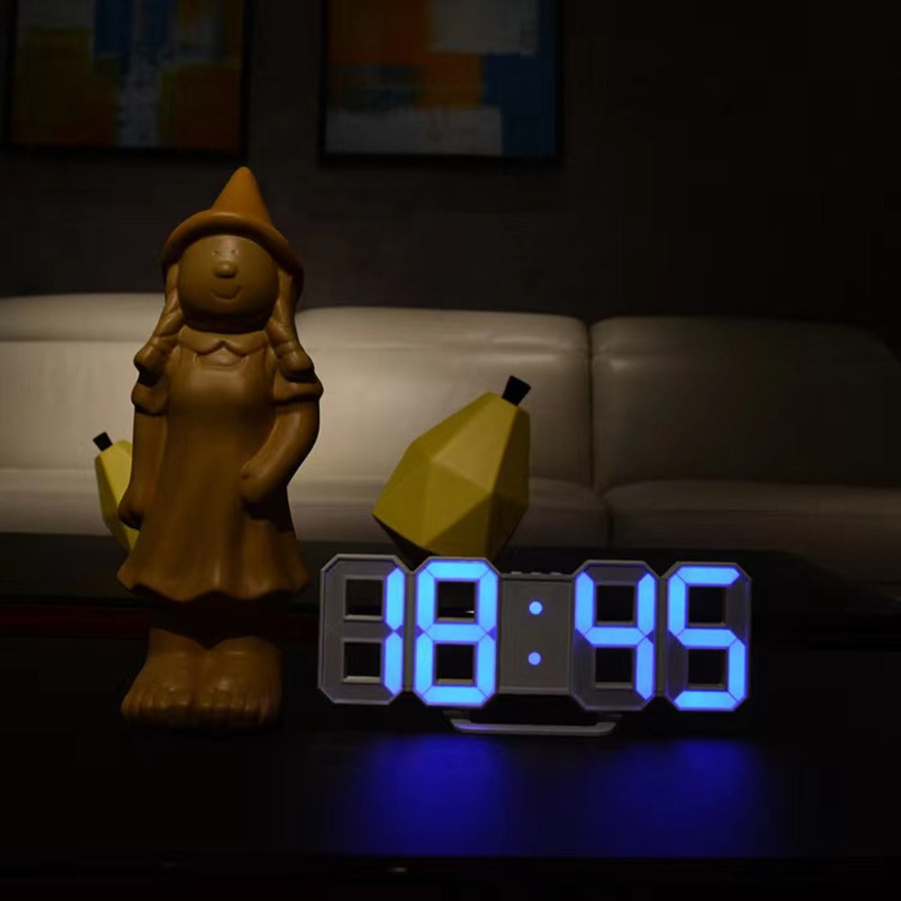 3D LED Digital Alarm Clock Colorful Night Light Home Decor Bedroom Desk Clock USB Powered