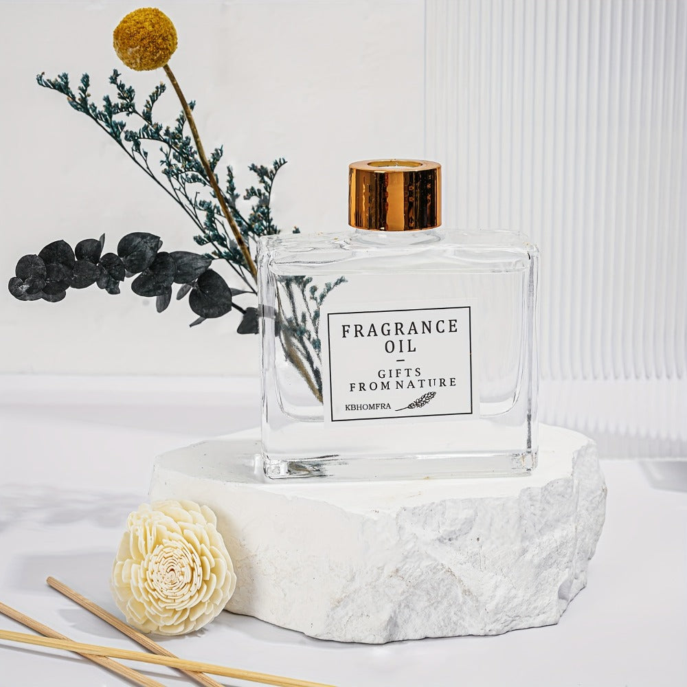 Reed Diffuser Set with Real Flowers - 4.05 oz 120ml Scented Home Fragrance Aromatherapy Diffuser Sticks for Bedroom Bathroom Living Room Office Gift