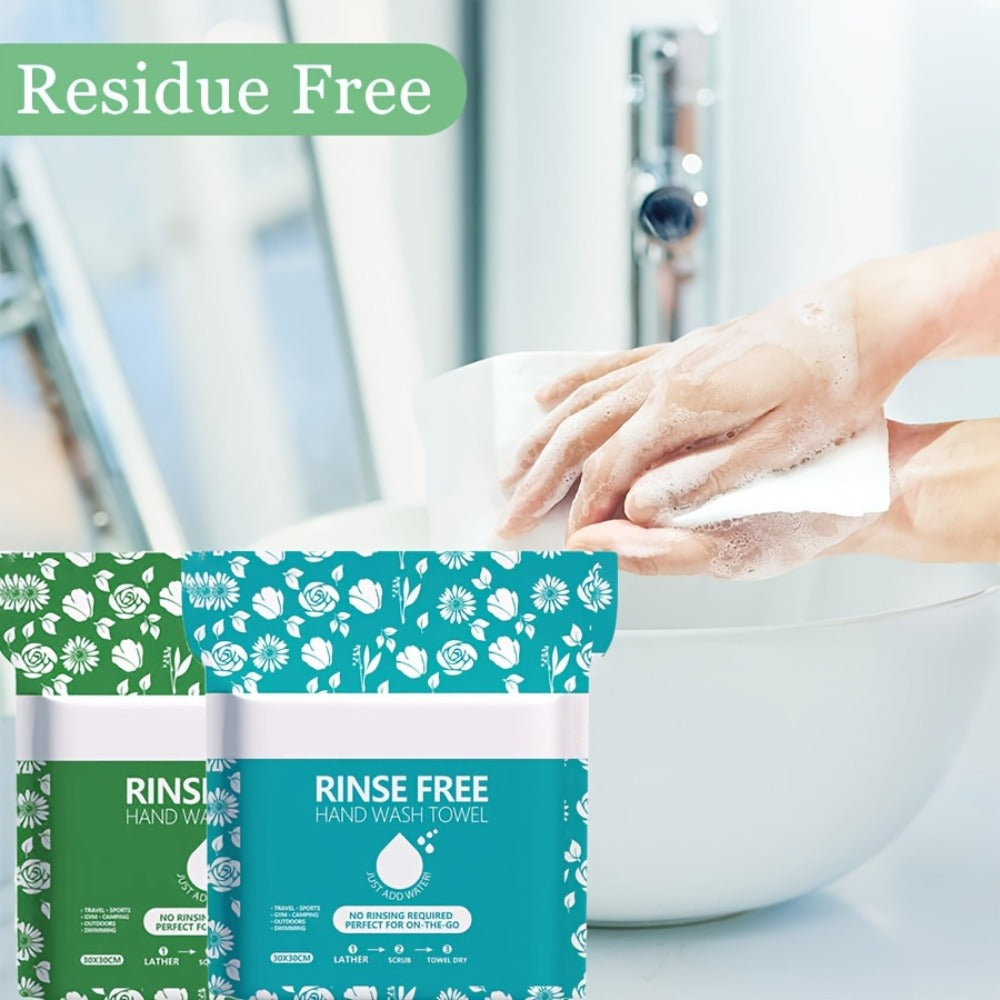 Disposable No-Rinse Foaming Bath Towels - Large 11.81¡± Body Wipes, Wet & Wipe Cleansing Cloths for Elderly Care, Camping, Post-Surgery, Fitness & Travel, Bulk 50/100/200 Pack, No Shower Needed