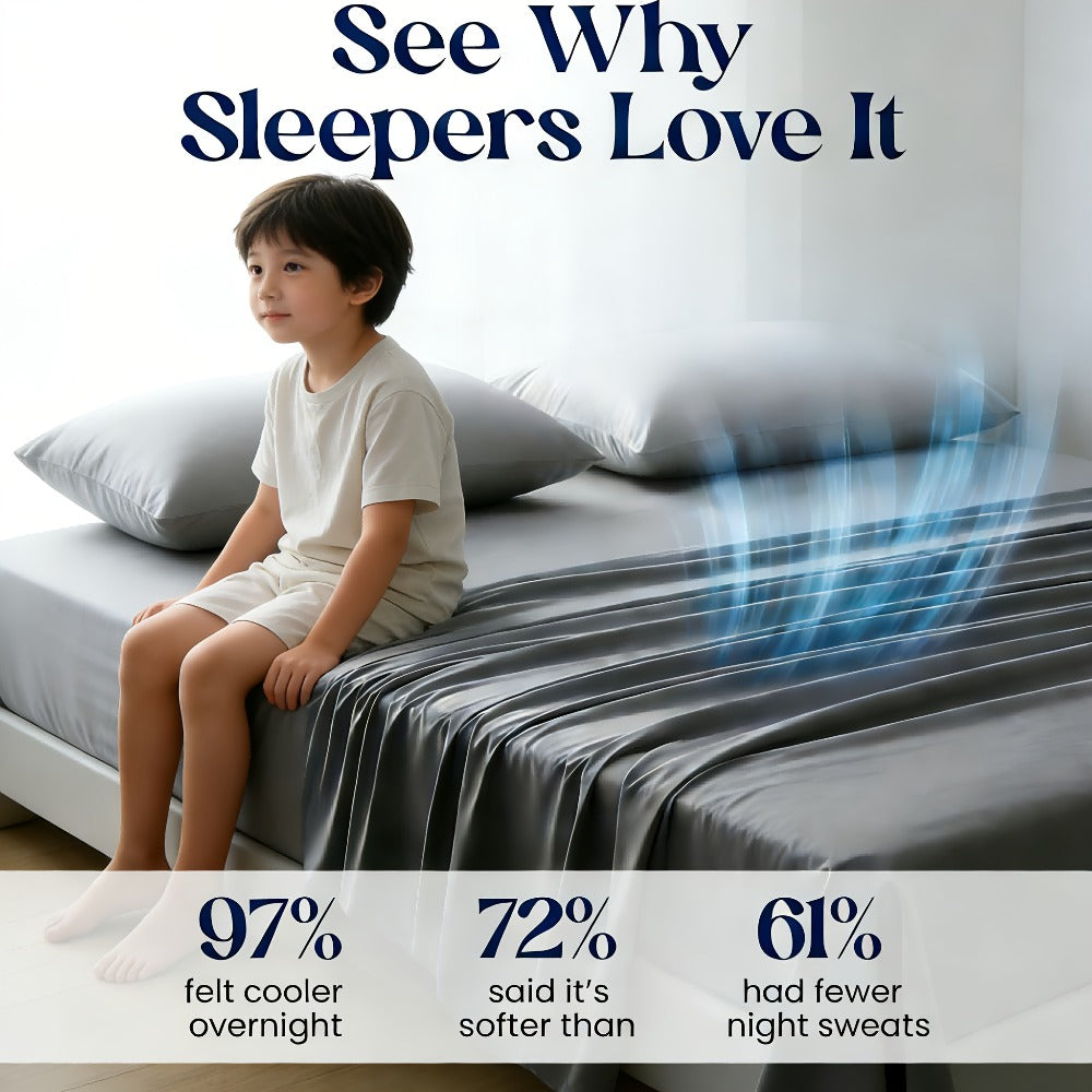 Bamboo Blend Cooling Bed Sheet Set 4pcs ¨C Ultra Soft Breathable Kids Sheets, Deep Pocket Fitted Sheet 18¡±-24¡±, 2200TC Shrink & Wrinkle Resistant, All-Season Hotel Luxury Bedding, Twin Full Queen King