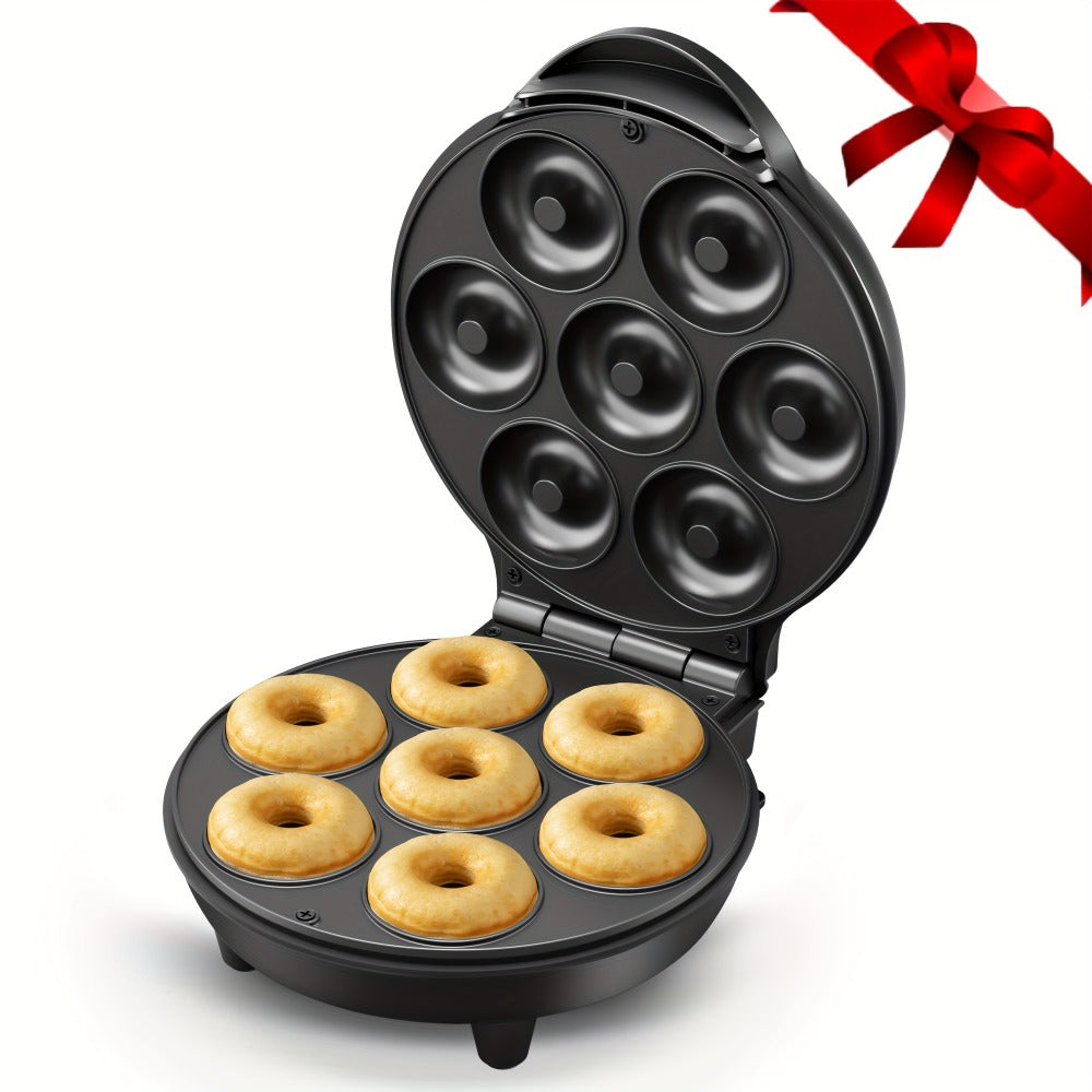 Mini Donut Maker Machine 7 Slots - Non-Stick Electric Donut Maker for Kids, Quick Breakfast Snack Dessert Baking, Makes 7 Mini Donuts