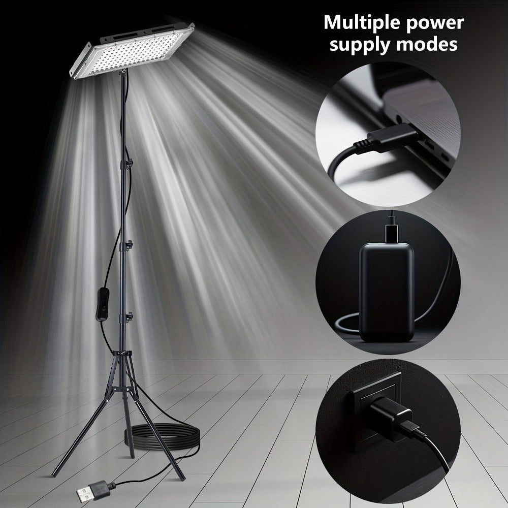 LED Work Light USB Powered 6000K Super Bright ¨C Adjustable Height & Angle Bracket Lamp for Construction Site, Workshop, Office, Barn & Market ¨C 50, 96 or 144 LEDs DC 5V Portable Job Site Light
