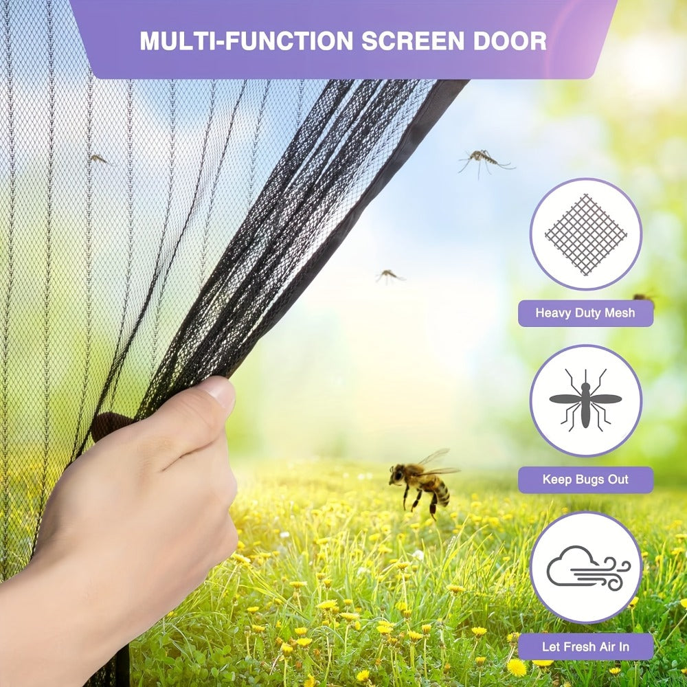 Magnetic Screen Door for Doorways ¨C Heavy Duty Self-Sealing Mesh Door Screen with Magnetic Closure, Hands-Free, Pet & Kid Friendly, Durable Nylon, Fits Most Door Frames, Easy Install