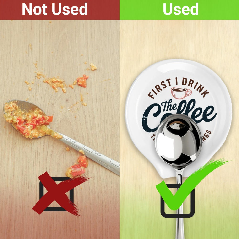 Ceramic Spoon Rest Funny Coffee Quote ¨C ¡±A Cup of No Return¡± Ceramic Utensil Holder for Coffee & Tea Spoons, Cute Spoon Holder for Kitchen Counter, Cafe Decor, Perfect Coffee Lover Gift