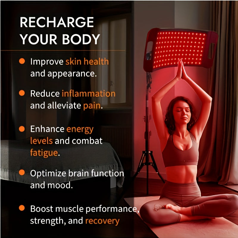 Red Light Therapy for Face & Body ¨C 660nm Red Light & 850nm Infrared LED Lamp with Stand, Skin Rejuvenation, Anti-Aging & Pain Relief Device, Self-Care Gift for Women & Men, Birthday & Holiday Gift