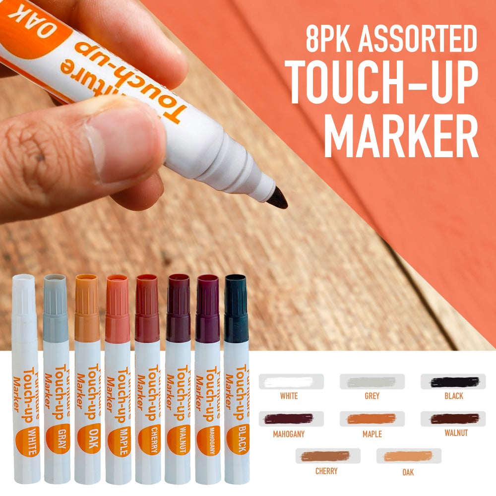 Wood Scratch Repair Kit Furniture Touch Up Markers Scratch Stain Repair Pens for Wood Furniture Tables Desks Floors Bedposts Cabinets Dark Light Mixed Colors 13 PC or 34 PC Carpenter Essential