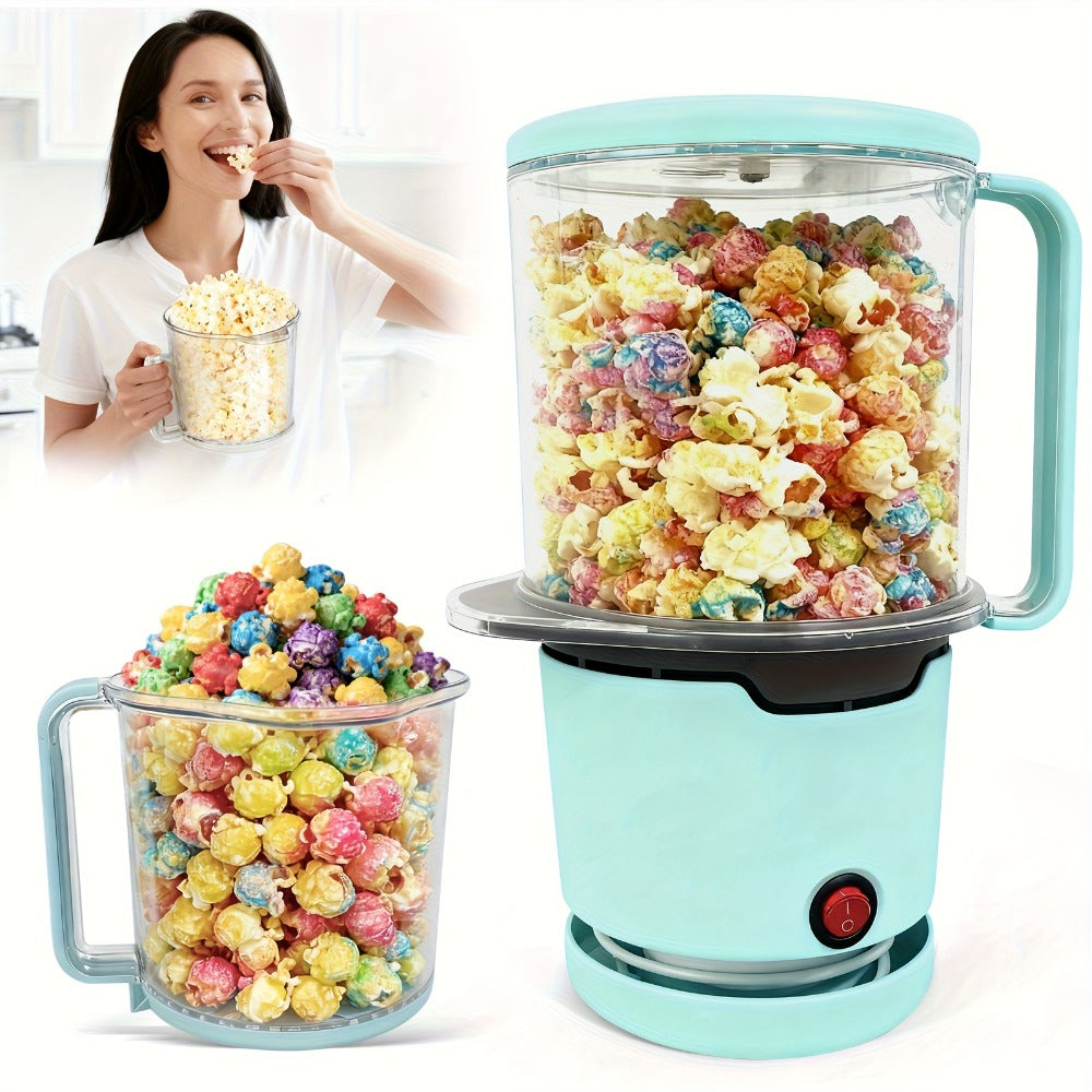 Oil-Free Popcorn Maker Hot Air Popcorn Machine 2-Minute Quick Popping 95% Pop Rate Built-In Serving Bowl Stackable Storage Hidden Cord Family Kitchen Gift