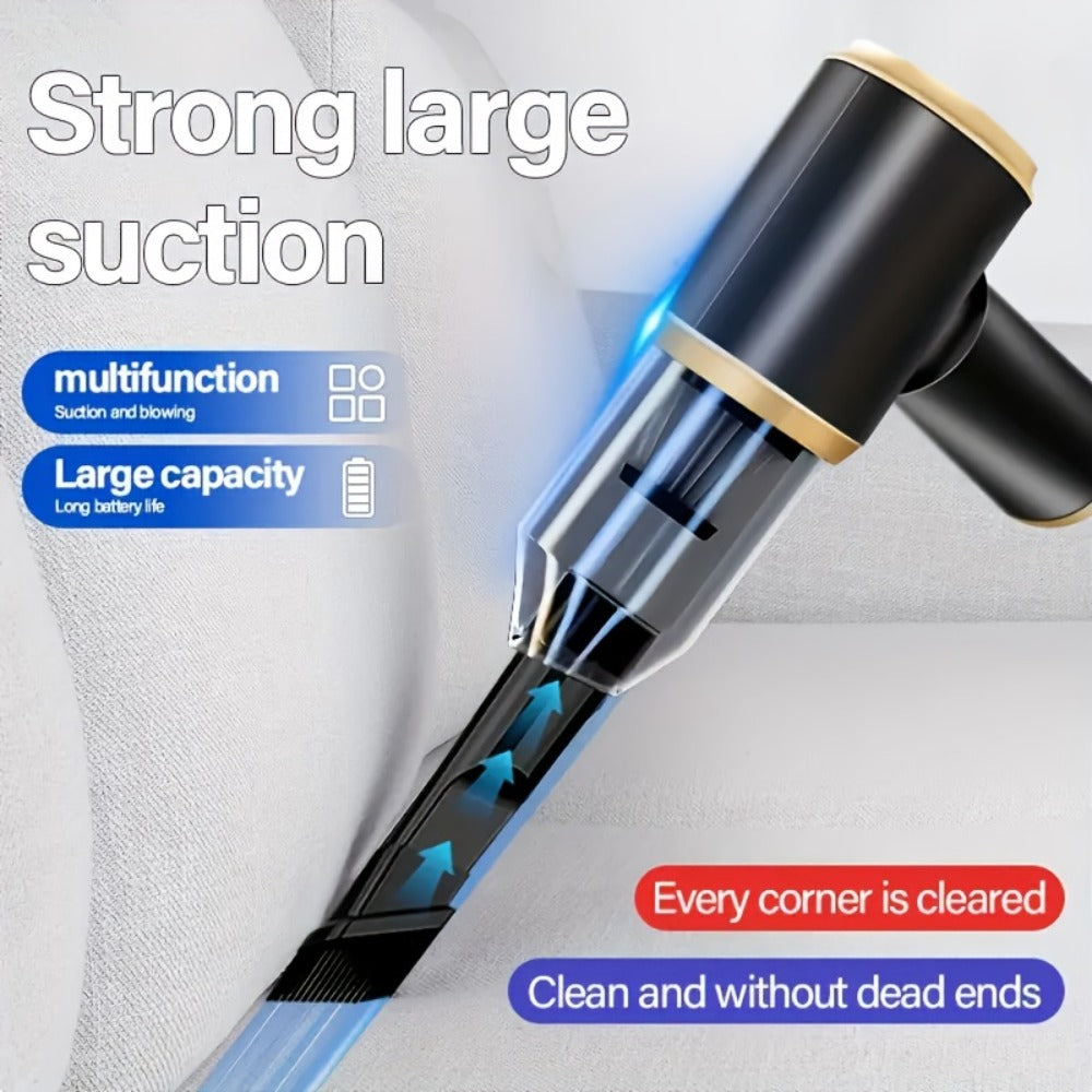 Cordless Handheld Vacuum Cleaner 18000PA Strong Suction - 2-in-1 Air Duster & Vacuum, 120W High Power, Multi-Nozzle Portable Car Vacuum for Car Interior, Home, Pet Hair, Office Desk Cleaning