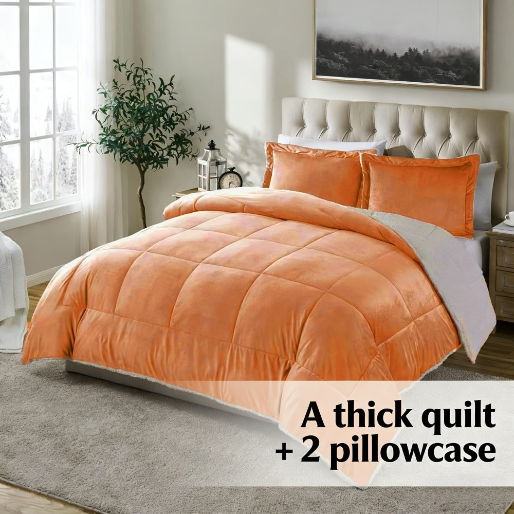 Sherpa Fleece Comforter Set Extra Thick Plush Microfiber Reversible Soft Warm Luxury Bed Blanket Twin XL Full Queen King 10 Colors Lightweight Cozy Bedding