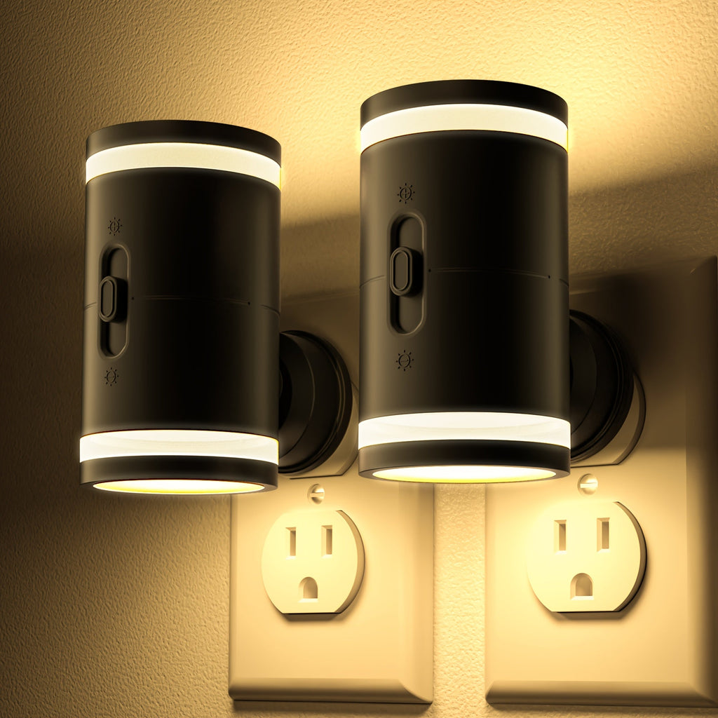 LED Night Light Plug In Dusk to Dawn Sensor ¨C 5-120LM Adjustable Brightness, 3 Color Temperatures, Modern Plug-In Night Lights for Hallway, Bedroom, Staircase, Bathroom & Toddler Room, 2 or 4 Pack