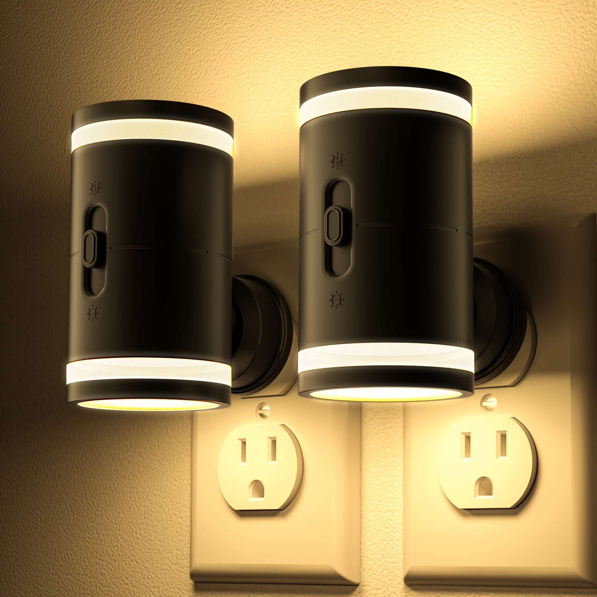 LED Night Light Plug In Dusk to Dawn Sensor ¨C 5-120LM Adjustable Brightness, 3 Color Temperatures, Modern Plug-In Night Lights for Hallway, Bedroom, Staircase, Bathroom & Toddler Room, 2 or 4 Pack