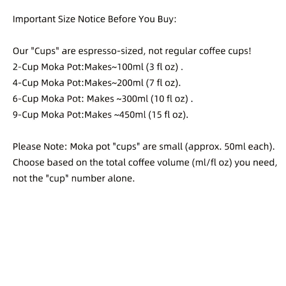 Stainless Steel Moka Pot Italian Espresso Maker ¨C 2/4/6/9 Cup Stovetop Coffee Maker, Straight Style Moka Express for Home, Camping & Outdoor Use, Includes Cleaning Cloth ¨C Professional Espresso Brewer