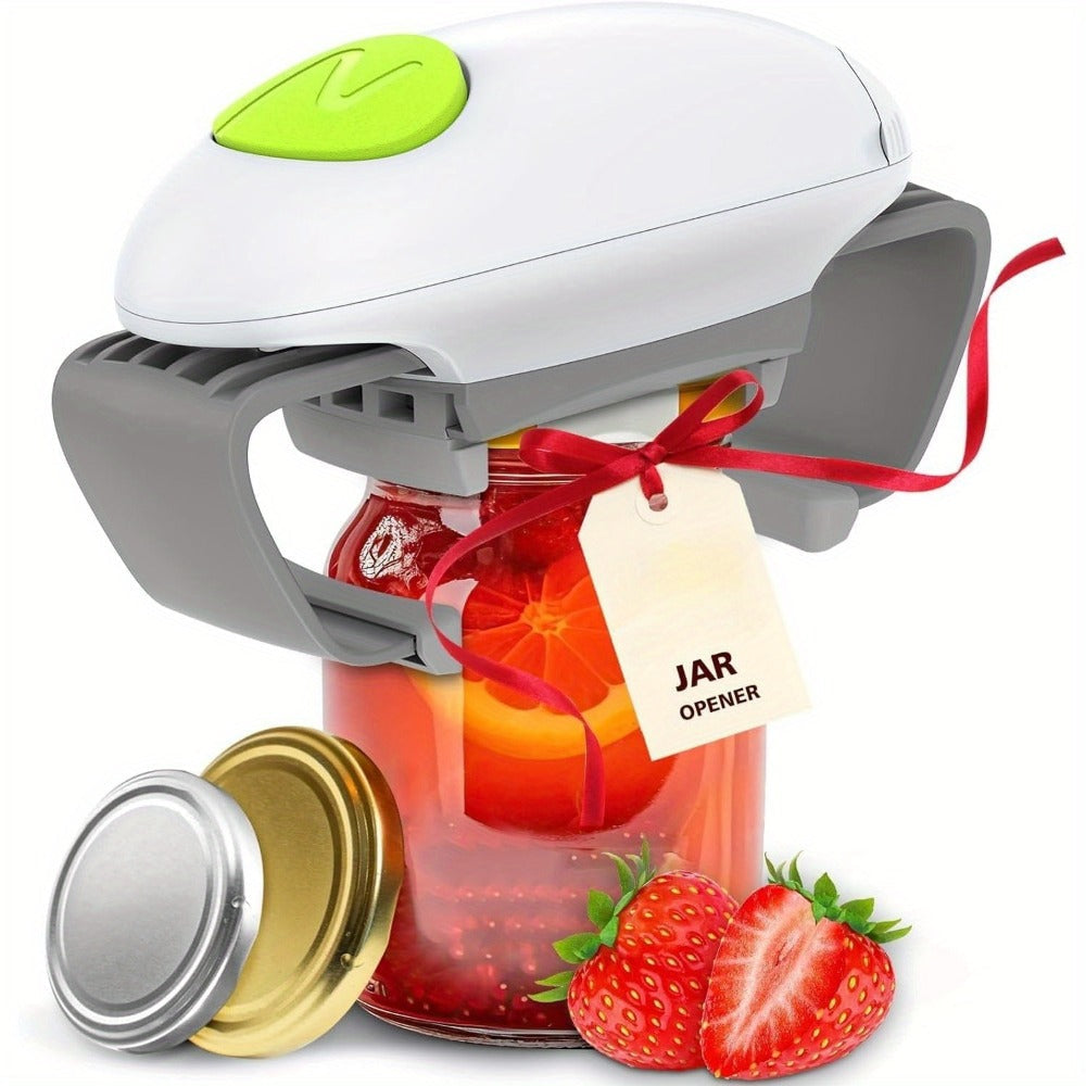 Electric Jar Opener & Bottle Opener ¨C One-Touch Automatic Lid Opener for Arthritic Hands, Seniors & Weak Grip, Battery Operated, Heavy Duty